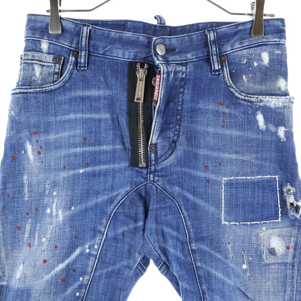 DSQUARED2(ディースクエアード) Square Patch Light Tidy Biker Jeans スクエアパッチバイカーデニム デニムパンツ S74LB0424 インディゴ