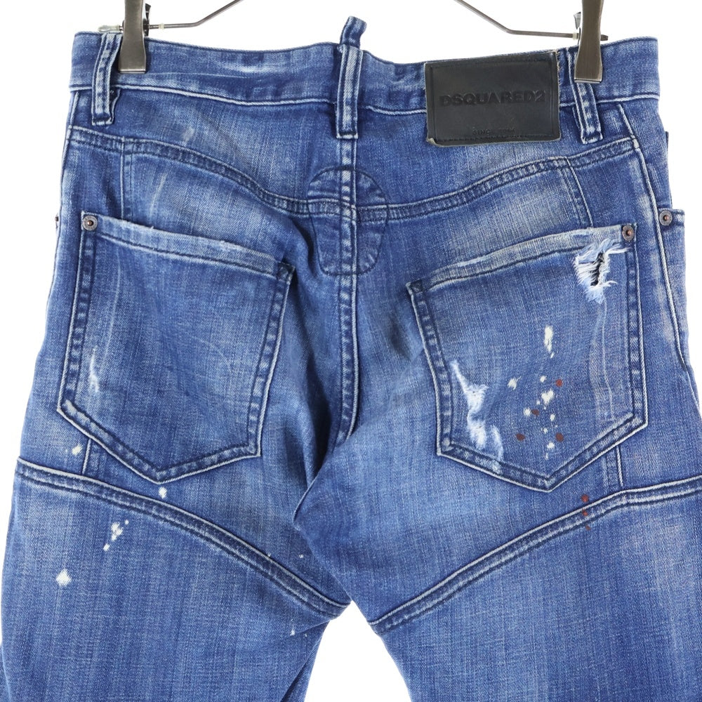 DSQUARED2(ディースクエアード) Square Patch Light Tidy Biker Jeans スクエアパッチバイカーデニム デニムパンツ S74LB0424 インディゴ