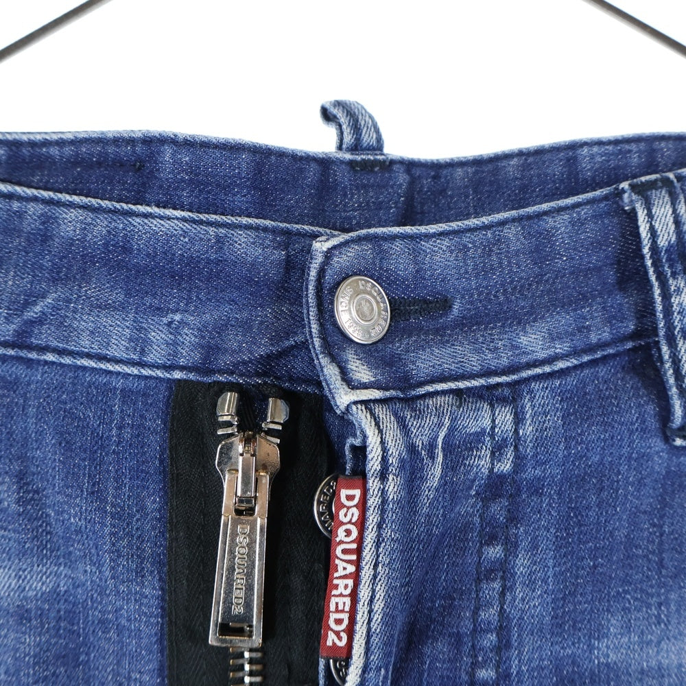 DSQUARED2(ディースクエアード) Square Patch Light Tidy Biker Jeans スクエアパッチバイカーデニム デニムパンツ S74LB0424 インディゴ