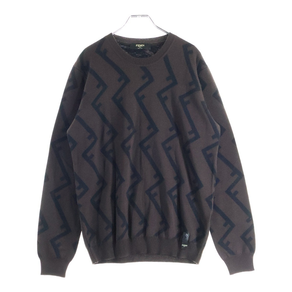FENDI(フェンディ) FF柄クルーネックニット ブラウン FZZ489 A93S