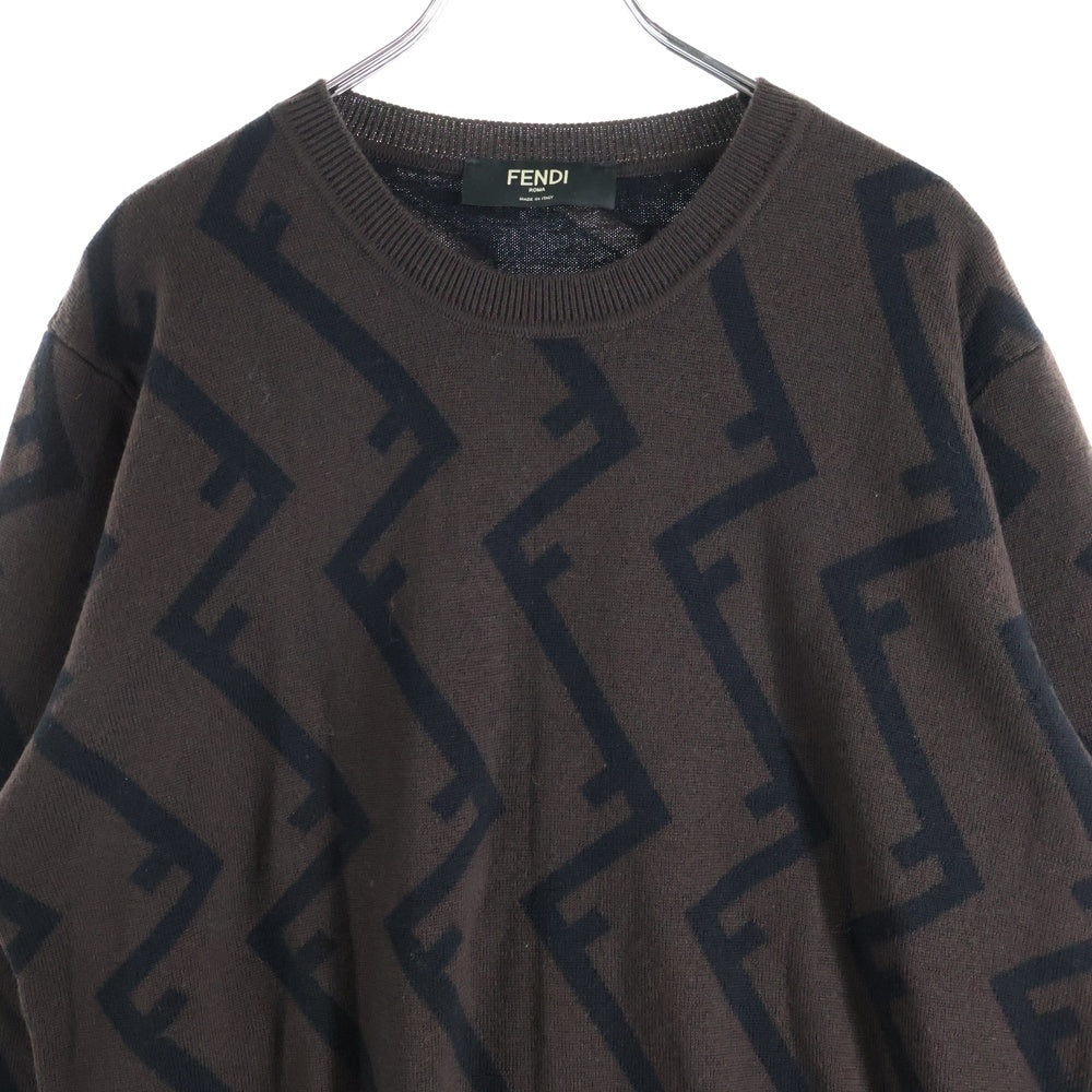 FENDI(フェンディ) FF柄クルーネックニット ブラウン FZZ489 A93S