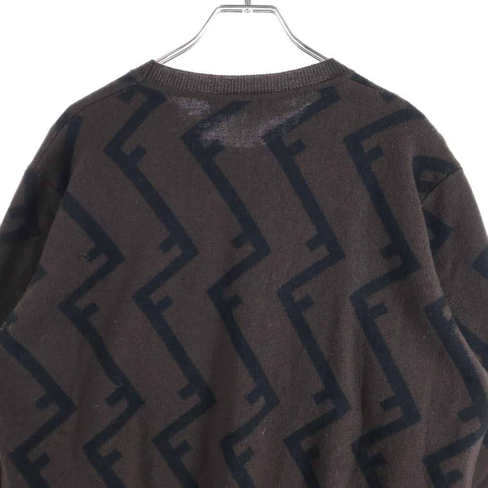 FENDI(フェンディ) FF柄クルーネックニット ブラウン FZZ489 A93S