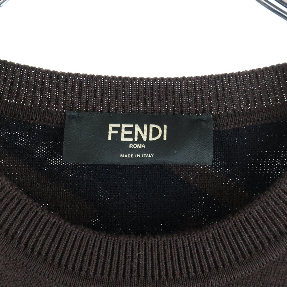 FENDI(フェンディ) FF柄クルーネックニット ブラウン FZZ489 A93S