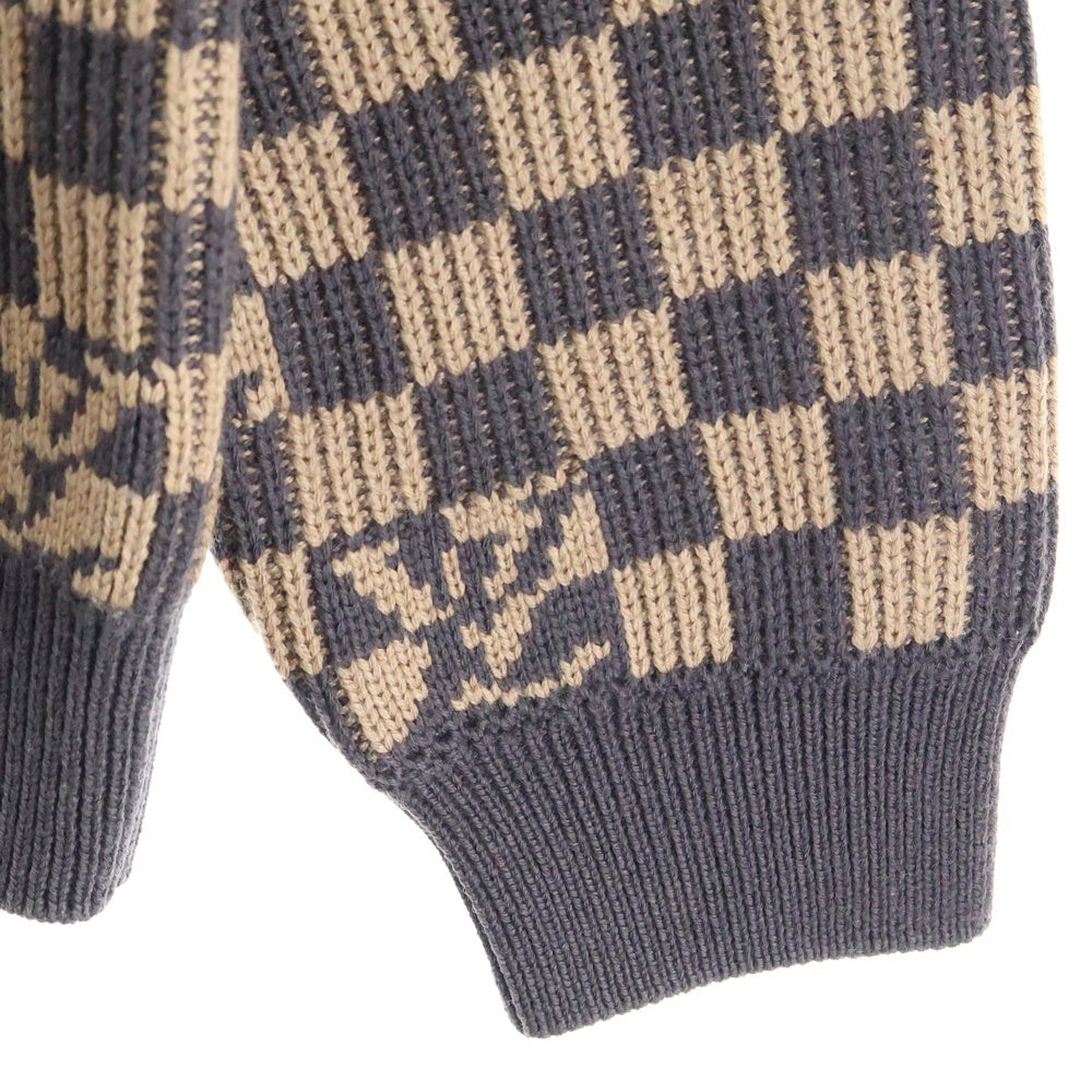 LOUIS VUITTON(ルイヴィトン) 21AW ダミエ クルーネックニット ブラウン RM212 ZLL HLN77W