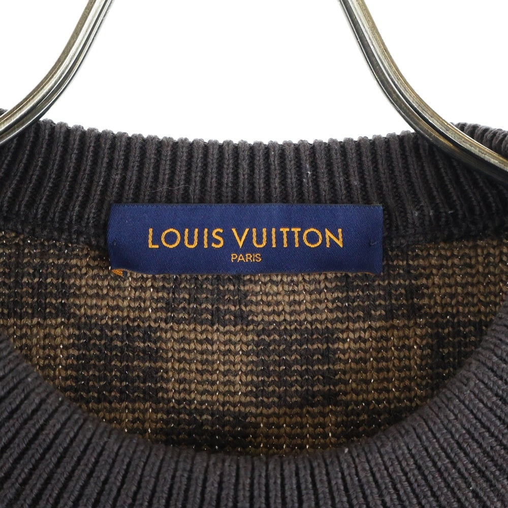 LOUIS VUITTON(ルイヴィトン) 21AW ダミエ クルーネックニット ブラウン RM212 ZLL HLN77W