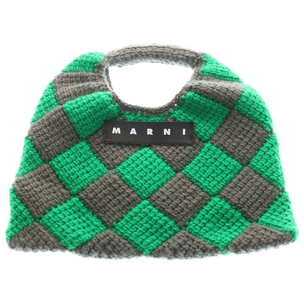 MARNI(マルニ) DIAMOND ニット ミニハンドバッグ グリーン/グレー SHMH0050A0 FW305