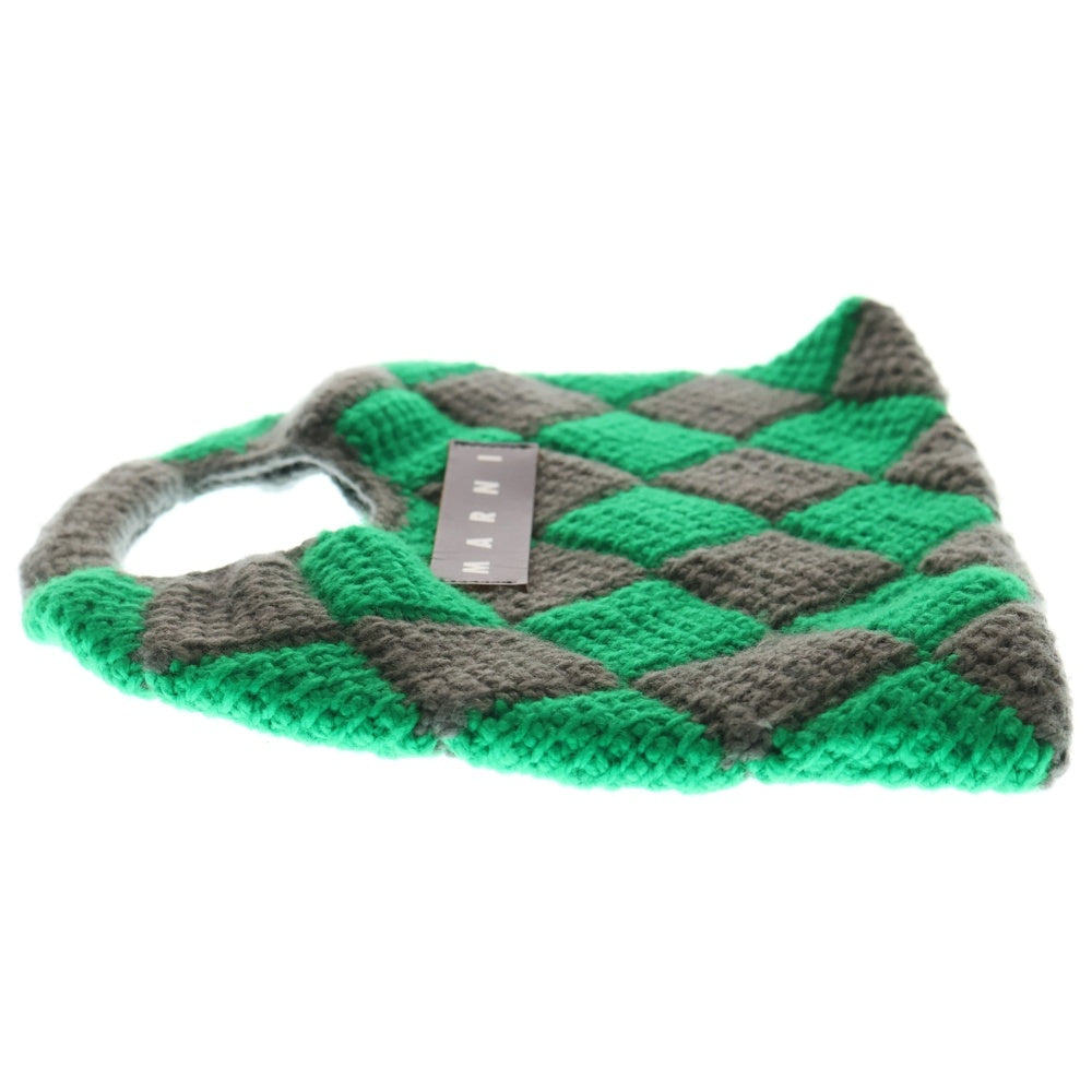 MARNI(マルニ) DIAMOND ニット ミニハンドバッグ グリーン/グレー SHMH0050A0 FW305