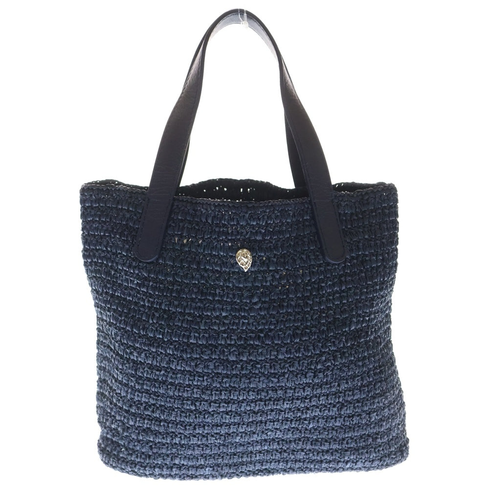 HELEN KAMINSKI(ヘレンカミンスキー) ラフィア ミニトートバッグ ハンドバッグ ネイビー