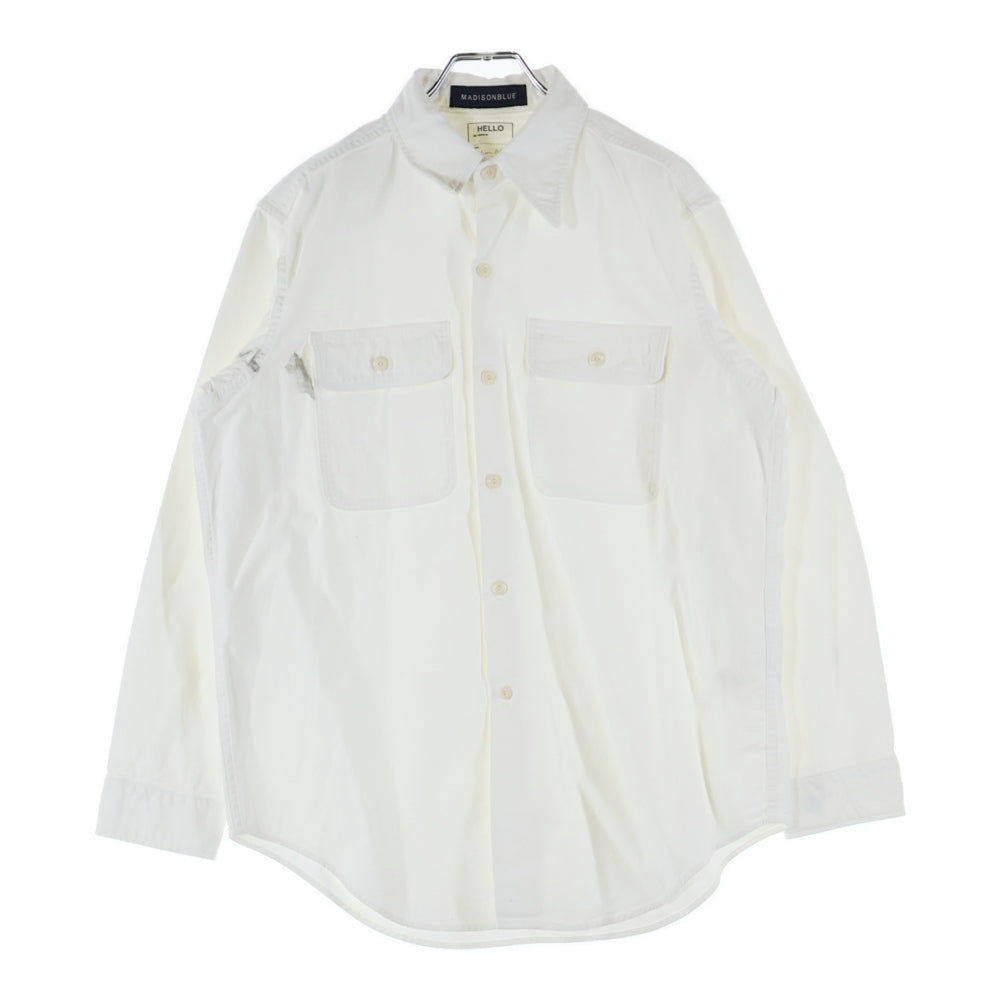 MADISONBLUE(マディソンブルー) ハンプトンワークシャツ 長袖シャツ ホワイト MB999-5711