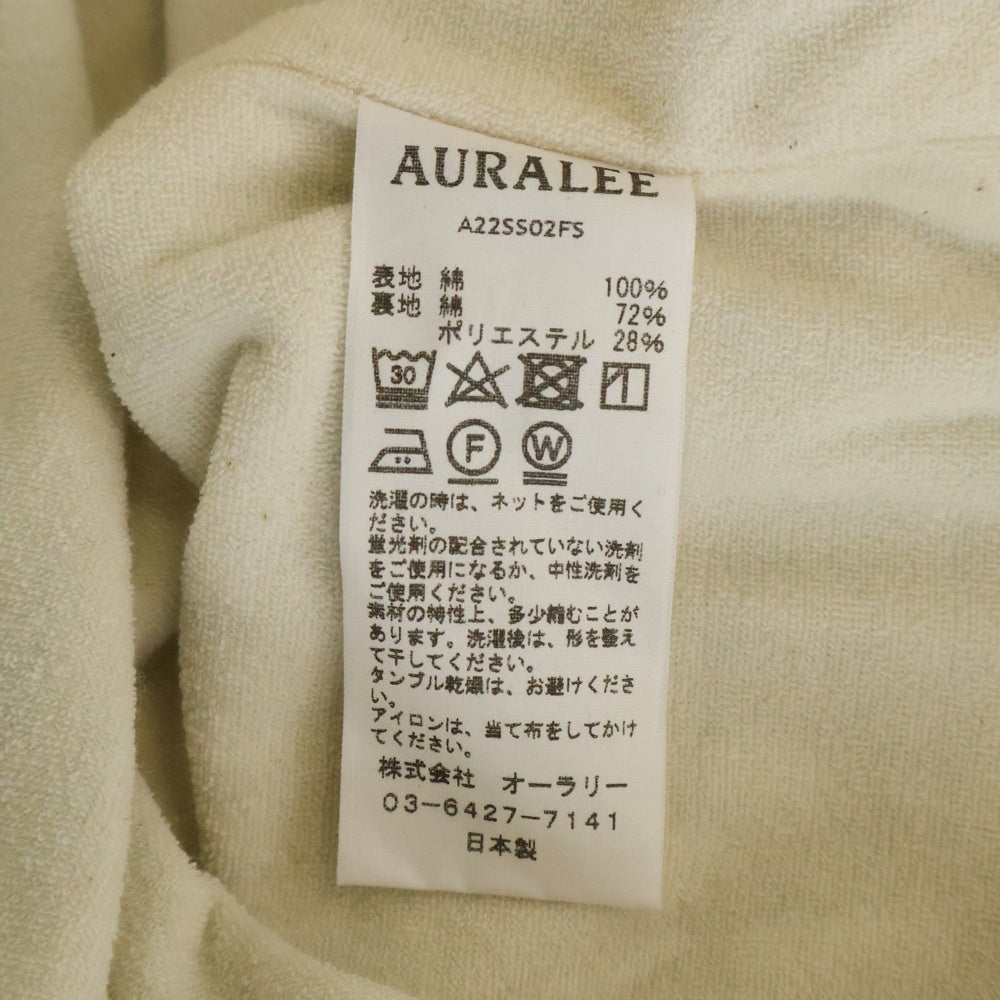 AURALEE(オーラリー) TERRY LINED FINX STRIPE SHIRTS A22SS02FS 裏地パイル ストライプ 半袖シャツ グリーン