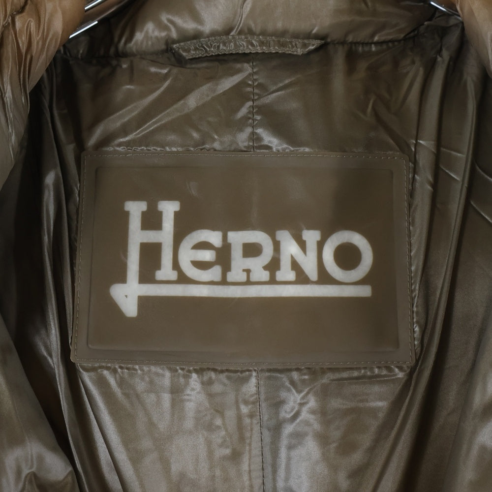 HERNO(ヘルノ) フード ジップアップ ダウンコート ブラウン レディース PI0045D-12017