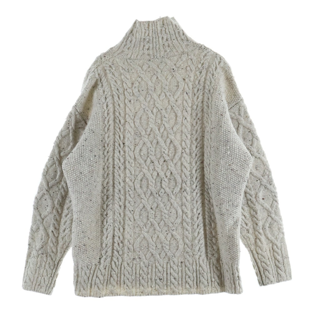 AURALEE(オーラリー) ウールベビー アルパカ ケーブルニットセーター ホワイト A21AT03TC