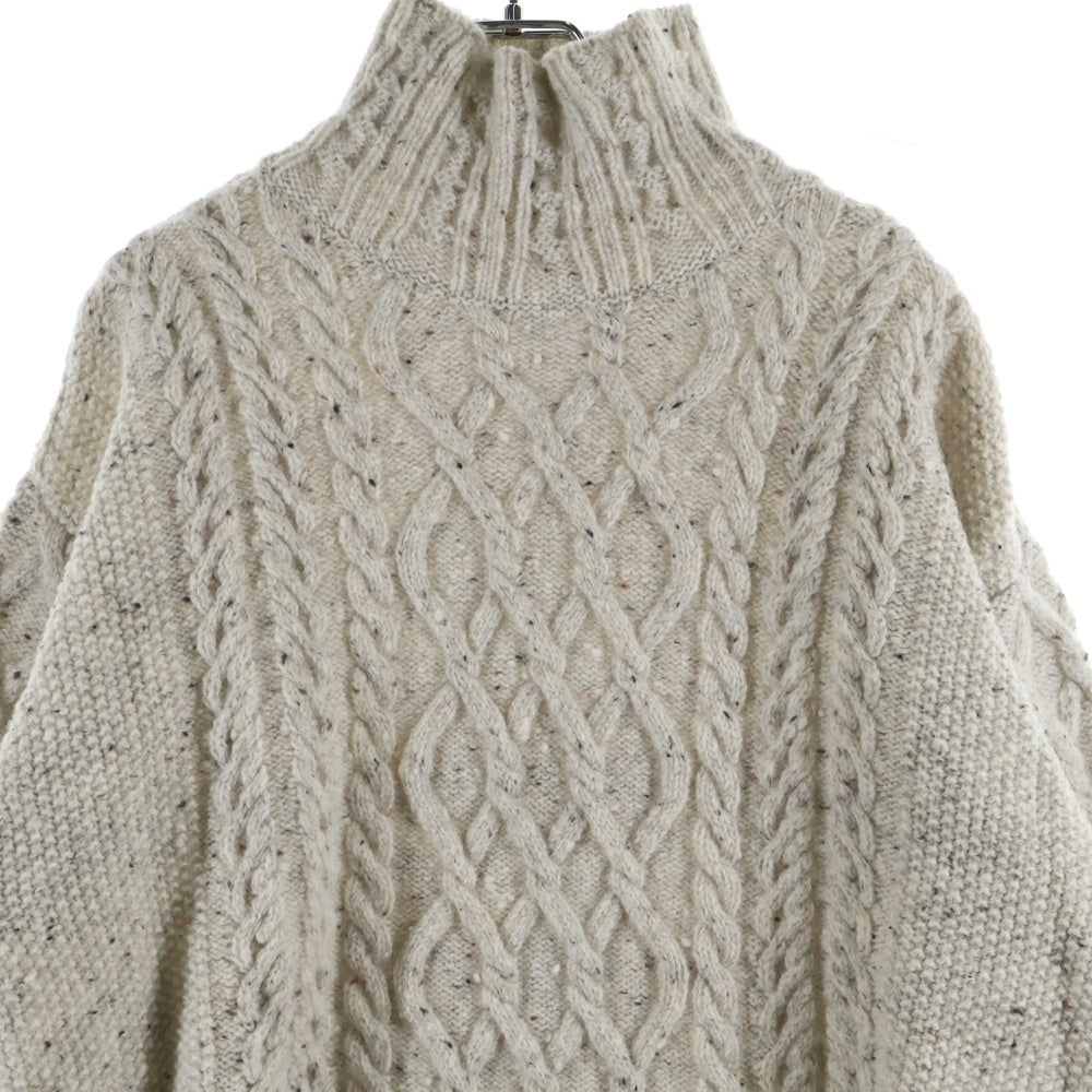 AURALEE(オーラリー) ウールベビー アルパカ ケーブルニットセーター ホワイト A21AT03TC