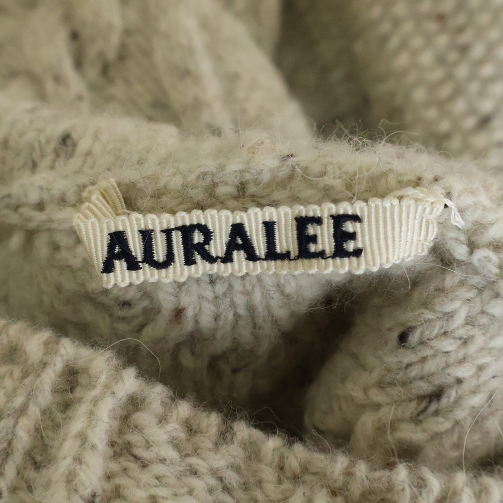 AURALEE(オーラリー) ウールベビー アルパカ ケーブルニットセーター ホワイト A21AT03TC