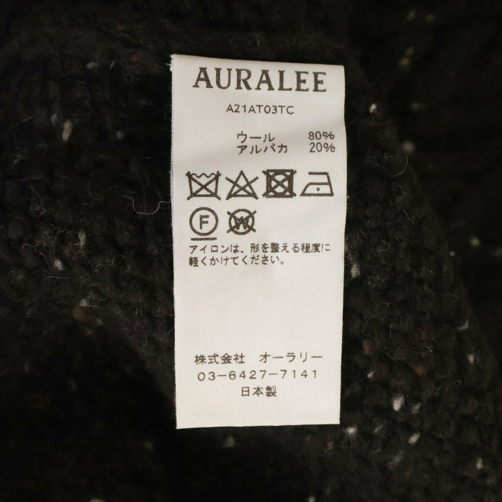 AURALEE(オーラリー) ウールベビー アルパカ ケーブルニットセーター ブラウン A21AT03TC