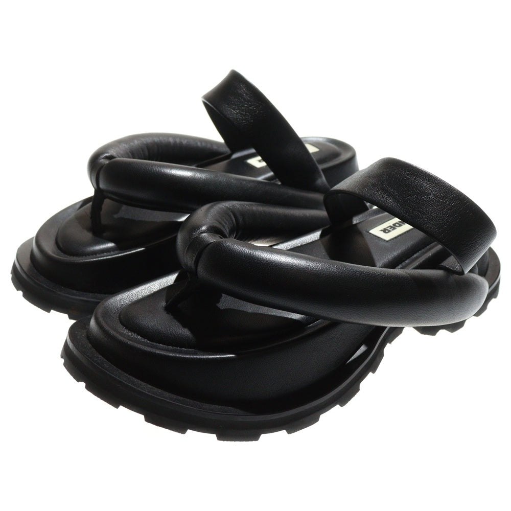 JIL SANDER(ジルサンダー) プラットフォーム レザーサンダル ブラック レディース J15WP0041