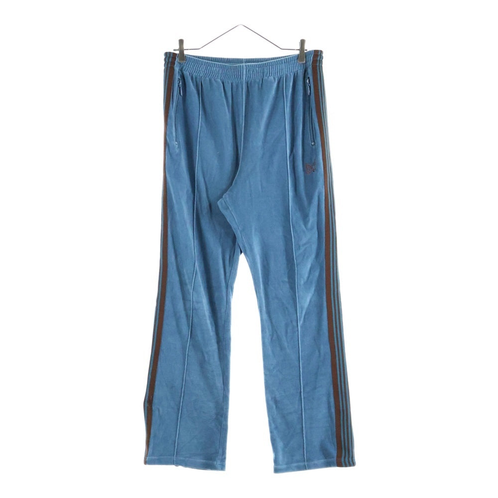 Needles(ニードルス) 23SS Narrow Track Pant MR293 バタフライ刺繍 ベロア トラックパンツ ブルー