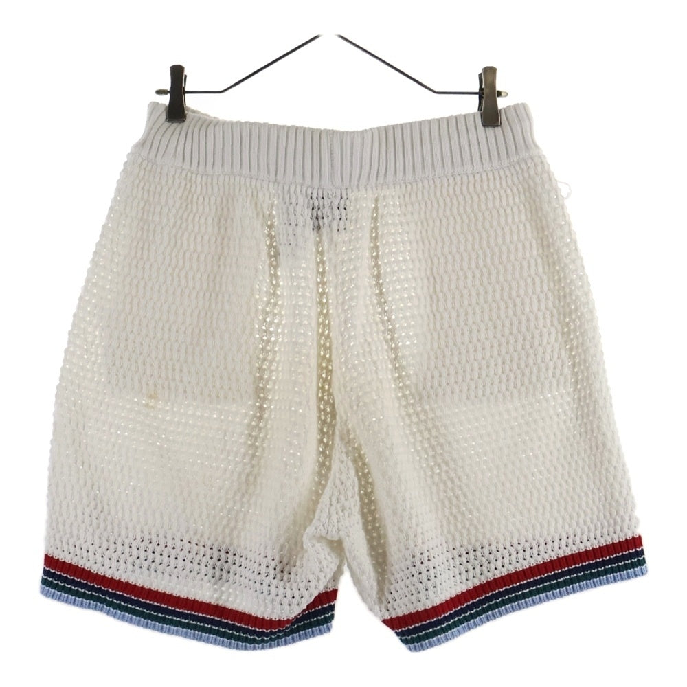 CASABLANCA(カサブランカ) Sporty Crochet Shorts MS25-KW-921-01 スポーティ クロシェット ニットショートパンツ ホワイト