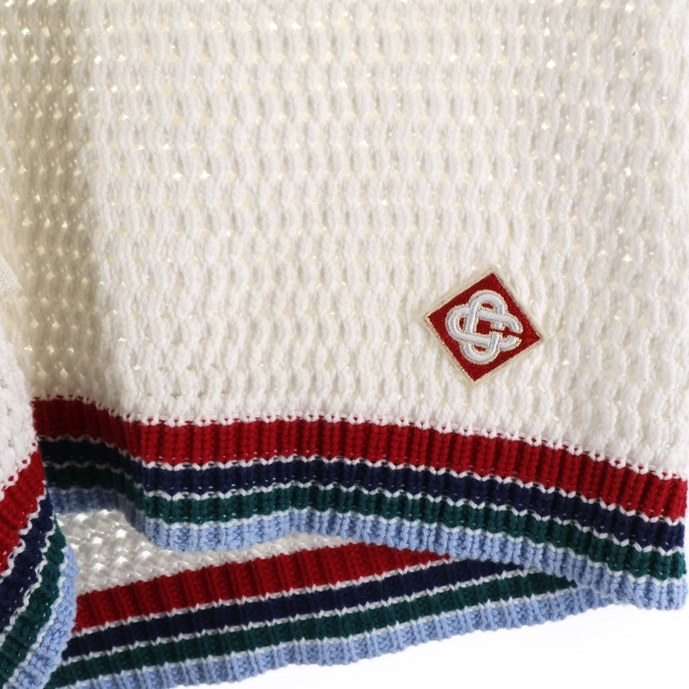 CASABLANCA(カサブランカ) Sporty Crochet Shorts MS25-KW-921-01 スポーティ クロシェット ニットショートパンツ ホワイト