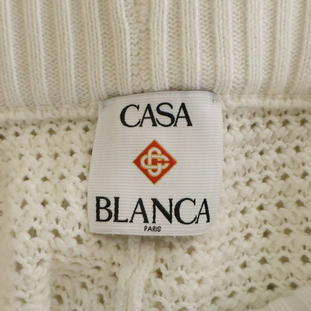 CASABLANCA(カサブランカ) Sporty Crochet Shorts MS25-KW-921-01 スポーティ クロシェット ニットショートパンツ ホワイト