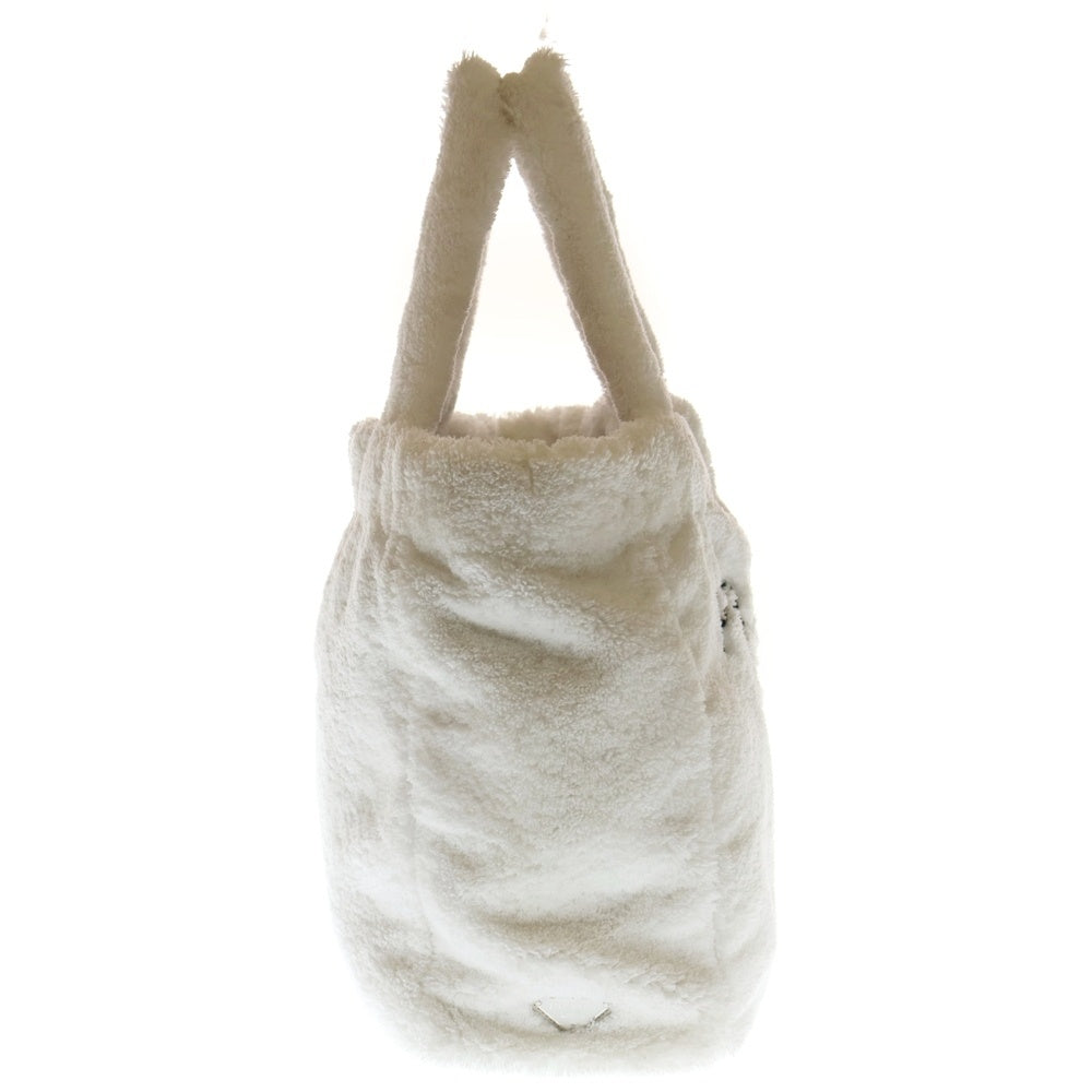 PRADA(プラダ) TERRY 1BG130 テリー ロゴパイルトートバッグ ホワイト