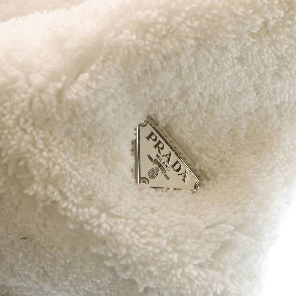 PRADA(プラダ) TERRY 1BG130 テリー ロゴパイルトートバッグ ホワイト