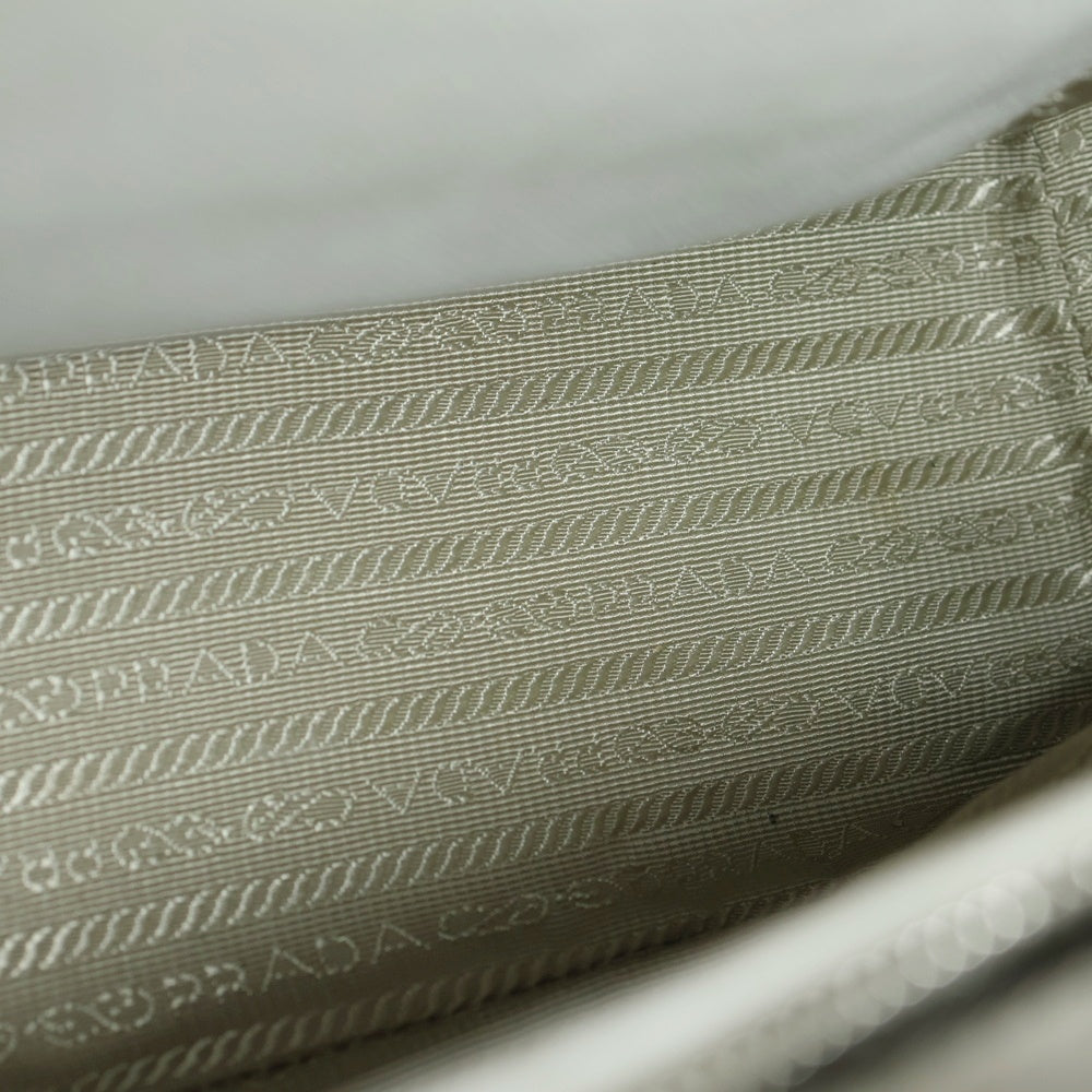 PRADA(プラダ) ガレリア サフィアーノレザー ロゴプレート2WAYハンドバッグ 1BA863 ホワイト