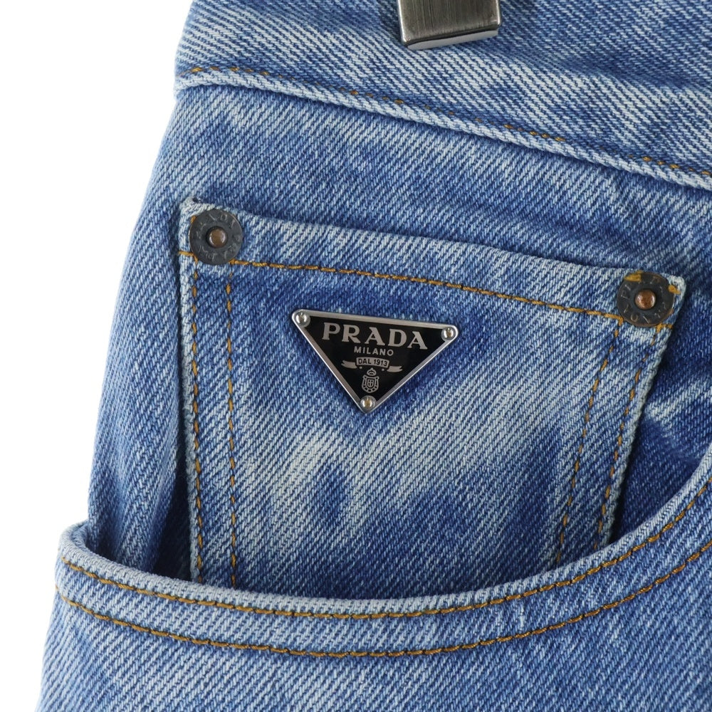 PRADA(プラダ) 23AW 5 Pocket Jeans GEP351 S231 12K1 5ポケット ロゴプレートジーンズ デニムパンツ インディゴ