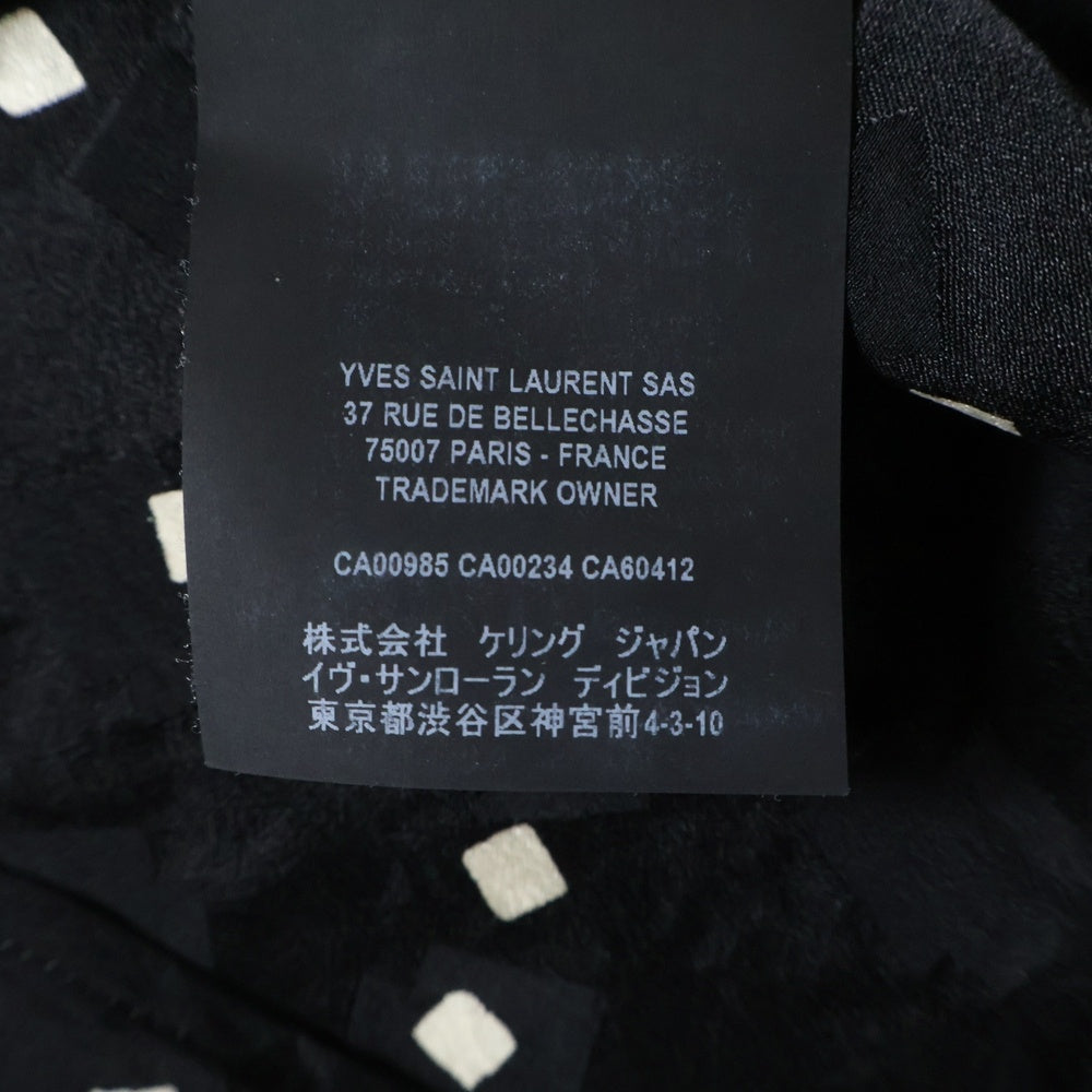 SAINT LAURENT PARIS(サンローランパリ) Square Dot Silk Shirt 600523 Y1A80 スクエアドット シルク長袖シャツ ブラック