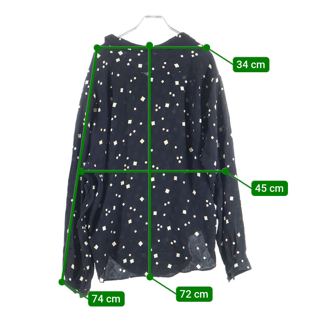 SAINT LAURENT PARIS(サンローランパリ) Square Dot Silk Shirt 600523 Y1A80 スクエアドット シルク長袖シャツ ブラック