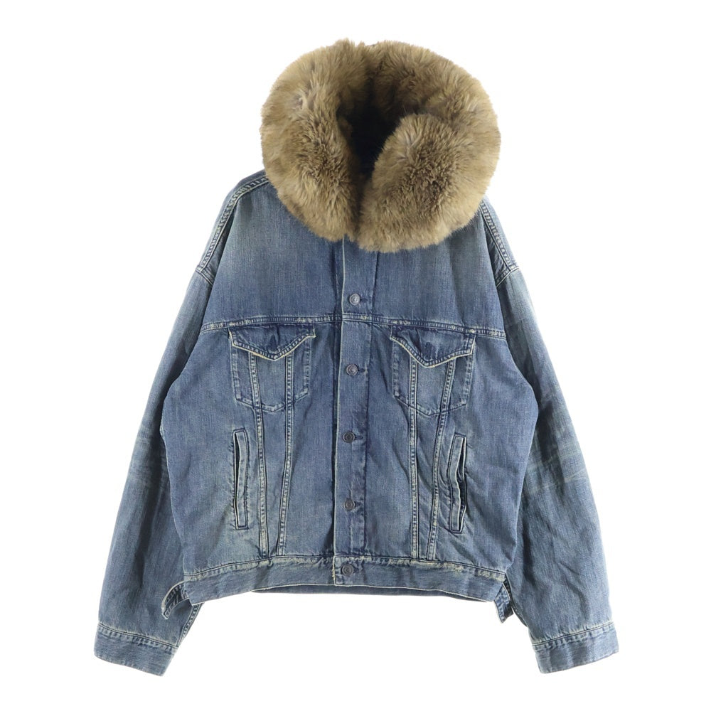 BALENCIAGA(バレンシアガ) 25AW Boxy Denim Jacket 848020 TTW76 ファー デニムジャケット インディゴ