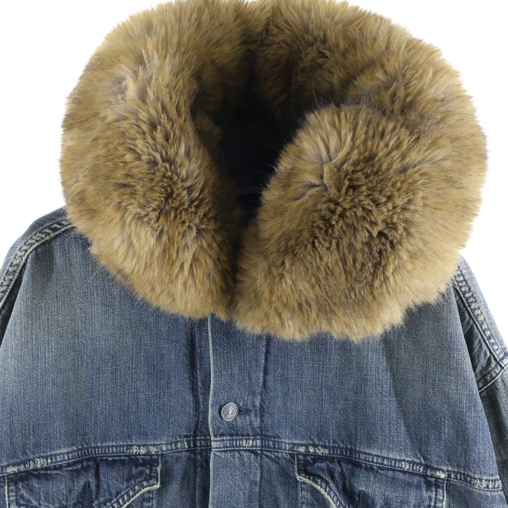 BALENCIAGA(バレンシアガ) 25AW Boxy Denim Jacket 848020 TTW76 ファー デニムジャケット インディゴ