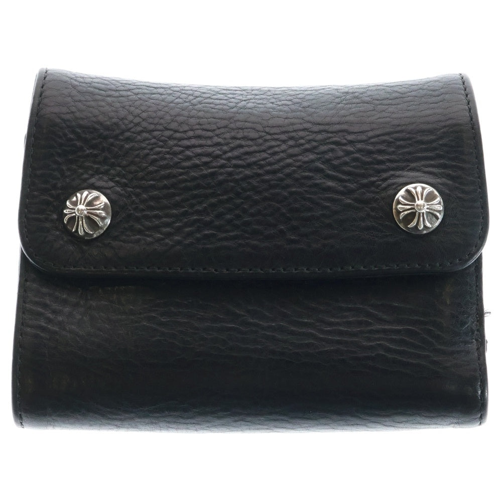 CHROME HEARTS(クロムハーツ) WAVE MINI ウェーブミニ レザーウォレット 財布 ブラックBCA373