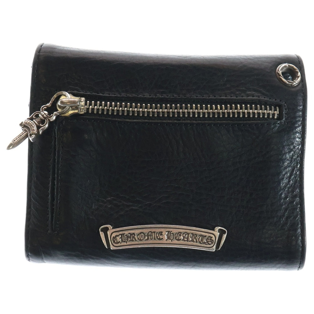 CHROME HEARTS(クロムハーツ) WAVE MINI ウェーブミニ レザーウォレット 財布 ブラックBCA373