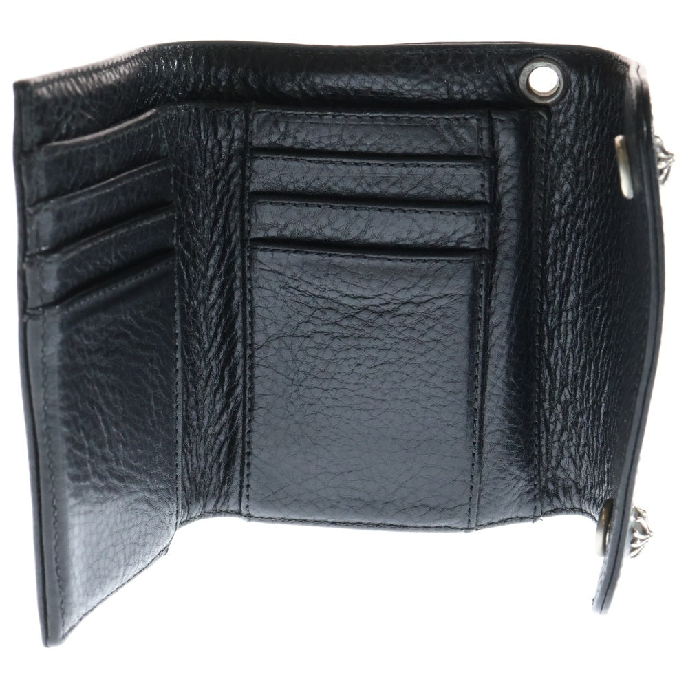 CHROME HEARTS(クロムハーツ) WAVE MINI ウェーブミニ レザーウォレット 財布 ブラックBCA373