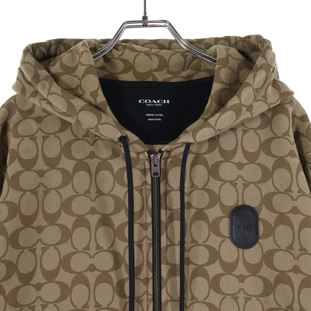 COACH(コーチ) シグネチャー ジップアップ フーディ パーカー ベージュ 6514