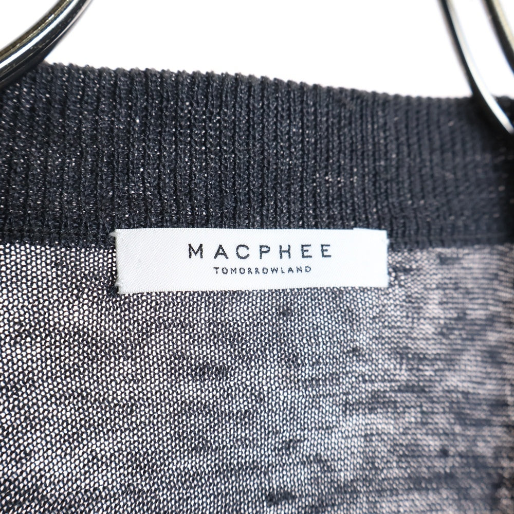 MACPHEE(マカフィ) 22SS リネン ニットカーディガン グレー レディース 12-02-12-02501
