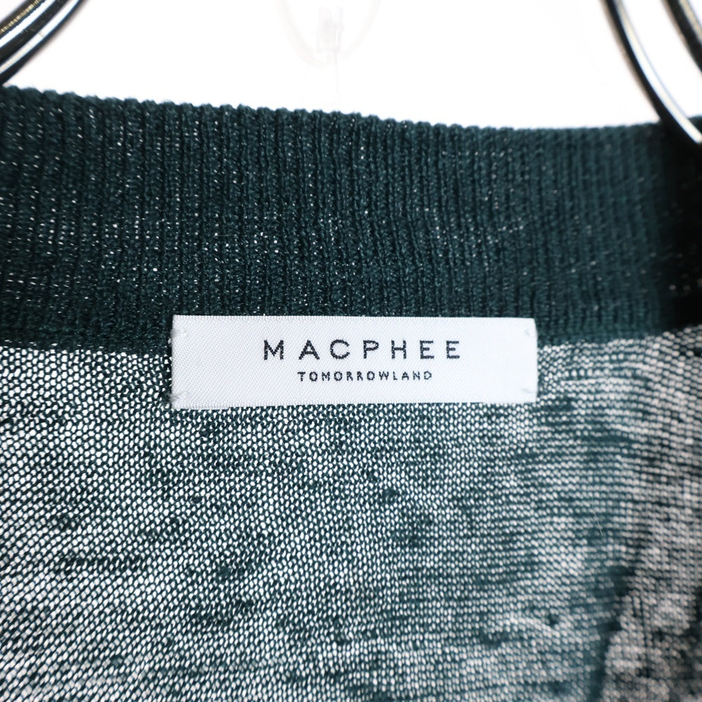 MACPHEE(マカフィ) リネン ニットカーディガン グリーン レディース 12-02-22-02403