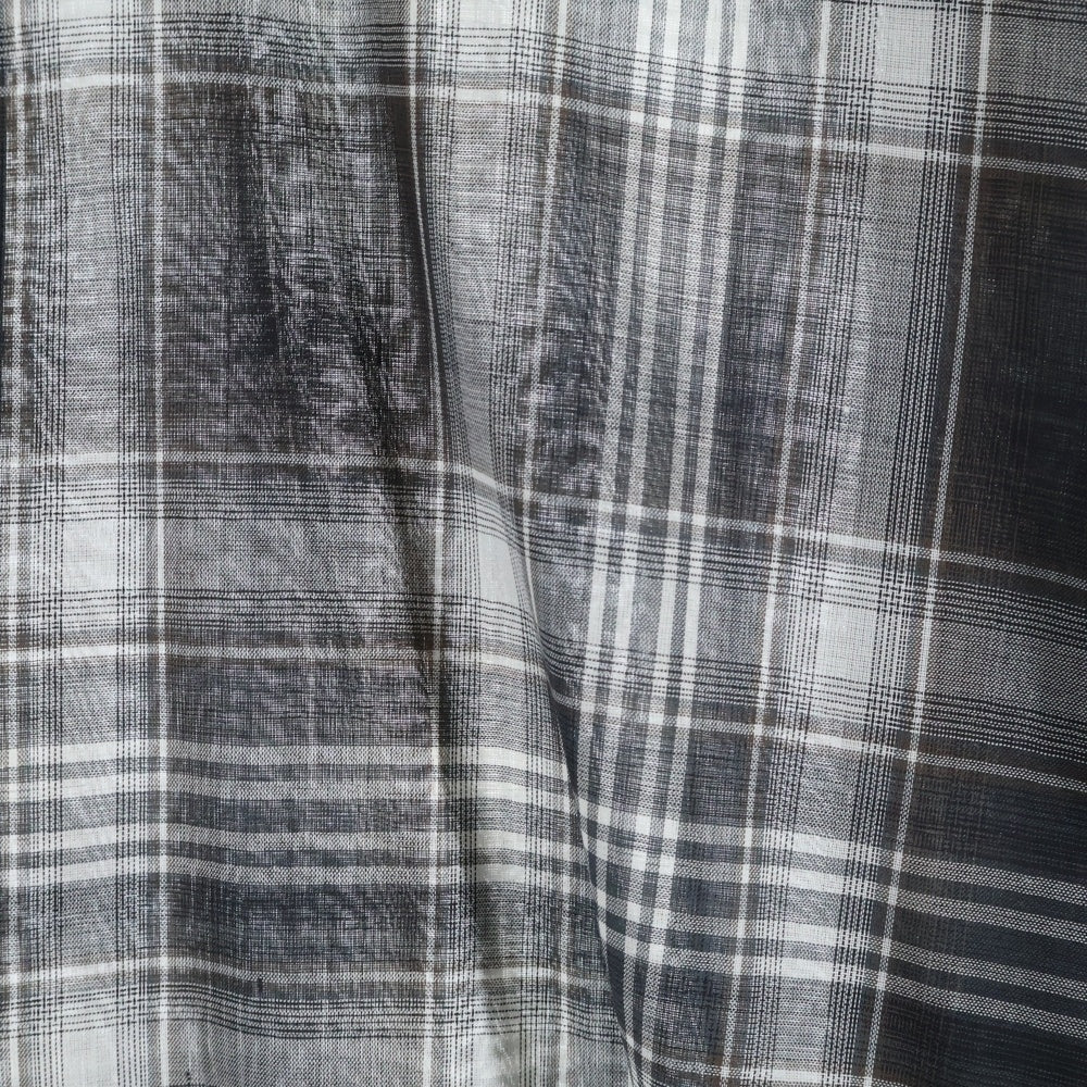 AURALEE(オーラリー) 21AW WOOL RECYCLED POLYESTER CLOTH SHIRTS A21AS01EM ウール混 チェック 長袖シャツ ブラック/グレー