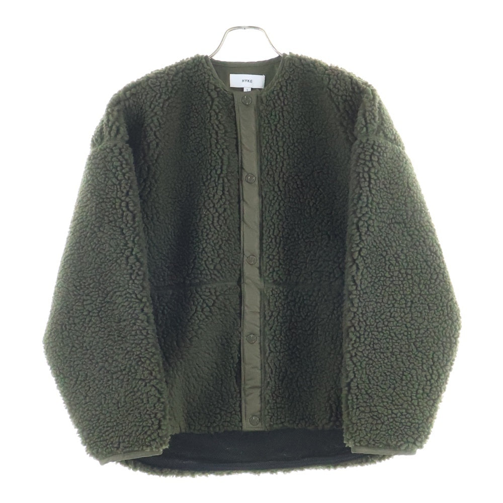 HYKE(ハイク) 18AW FAUX SHEARLING JACKET 182-17176 ボア フリースジャケット カーキ レディース
