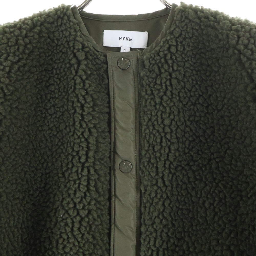 HYKE(ハイク) 18AW FAUX SHEARLING JACKET 182-17176 ボア フリースジャケット カーキ レディース