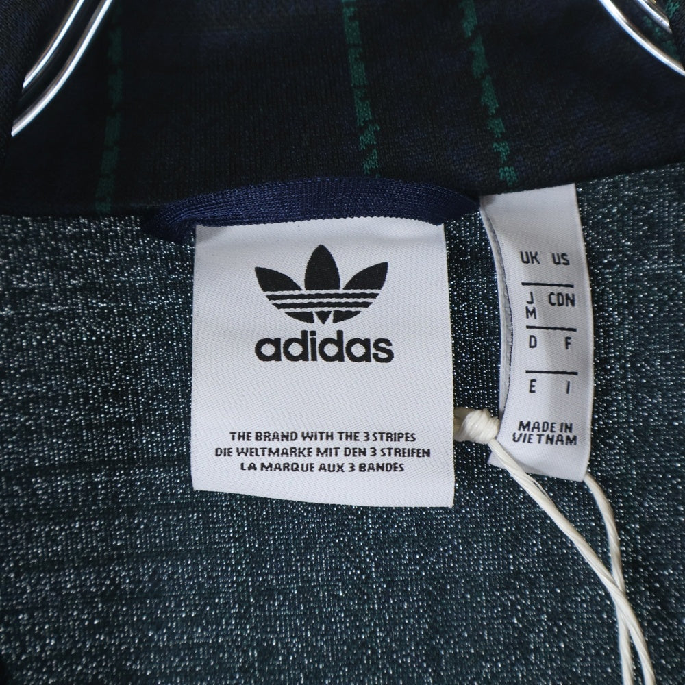 adidas(アディダス) チェック トラックジャケット ネイビー/グリーン ED6134
