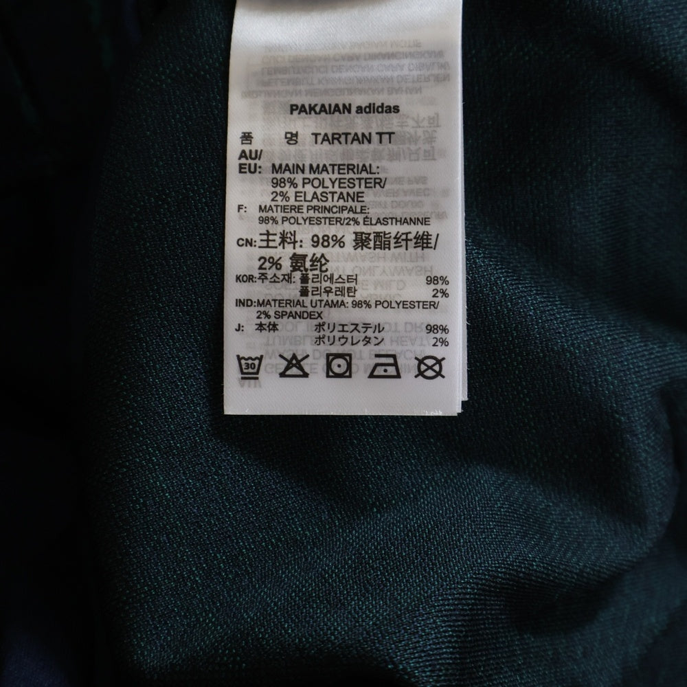 adidas(アディダス) チェック トラックジャケット ネイビー/グリーン ED6134