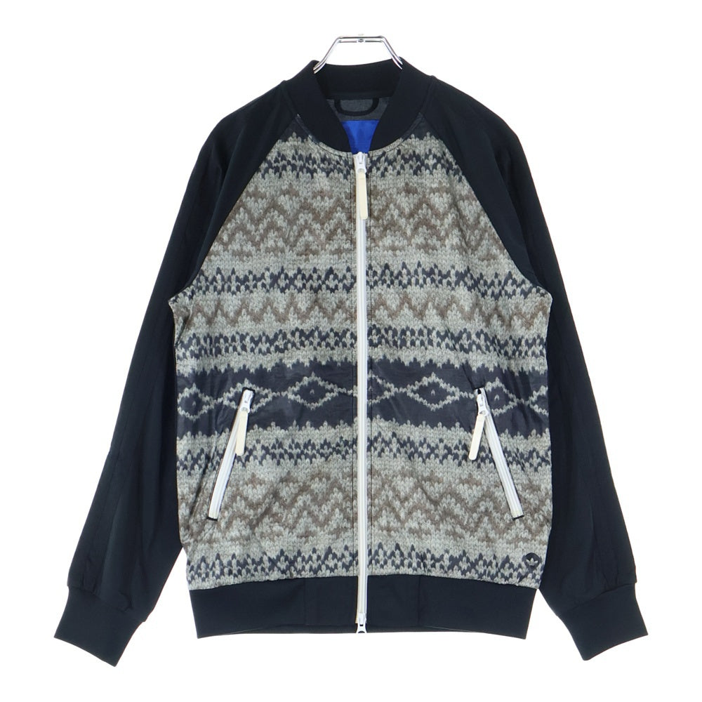 adidas(アディダス) 総柄 ジップアップ トラックジャケット ブラック V19962