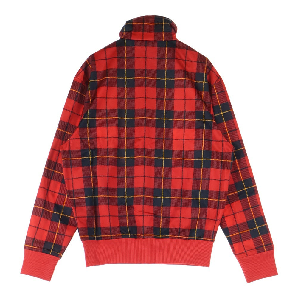 adidas(アディダス) チェック ジップアップ トラックジャケット レッド F42788
