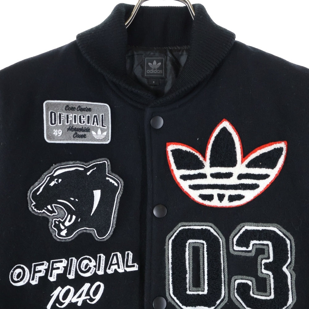 adidas(アディダス) ST STADIUM JACKET ウール ワッペン スタジアムジャケット スタジャン ブラック 018825