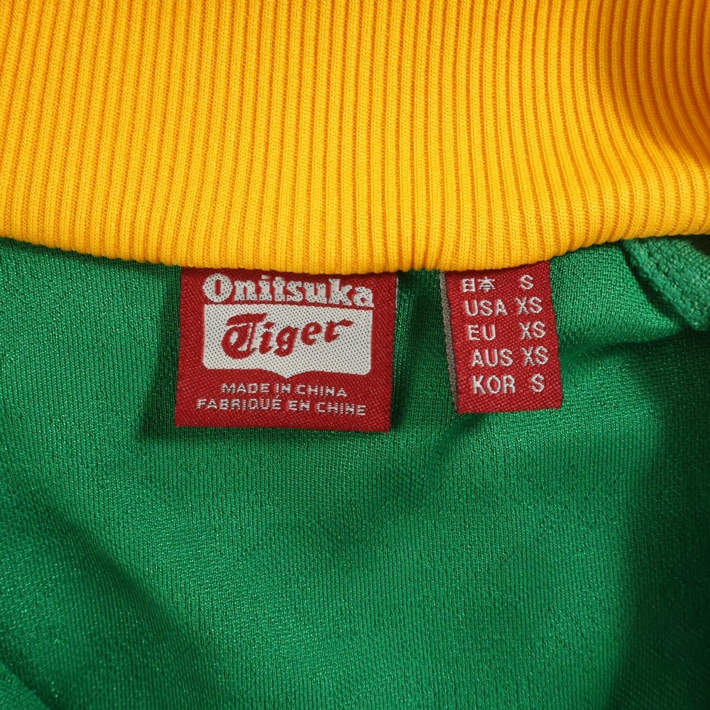 Onitsuka Tiger(オニツカタイガー) 総柄 ジップアップ トラックジャケット グリーン/イエロー OKJ080