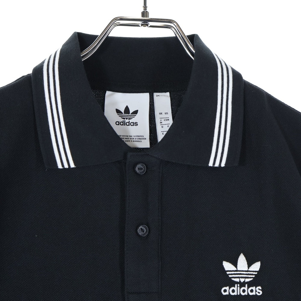 adidas(アディダス) ロゴ刺繍 半袖ポロシャツ ブラック FM9952