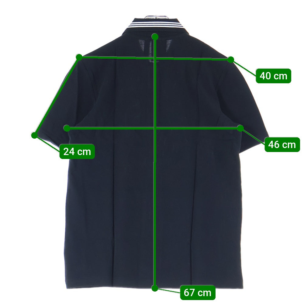 adidas(アディダス) ロゴ刺繍 半袖ポロシャツ ブラック FM9952