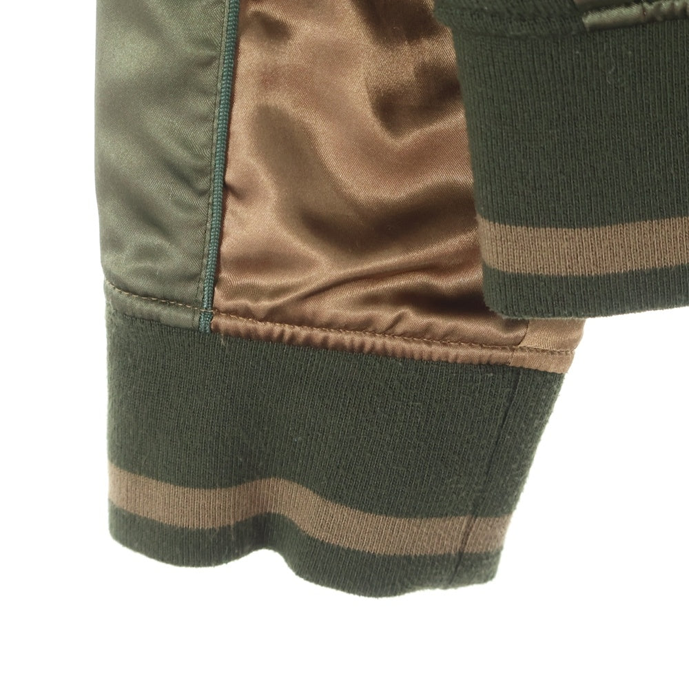 glamb(グラム) 刺繍 ジップアップ ジャケット スカジャン カーキ JKT-19